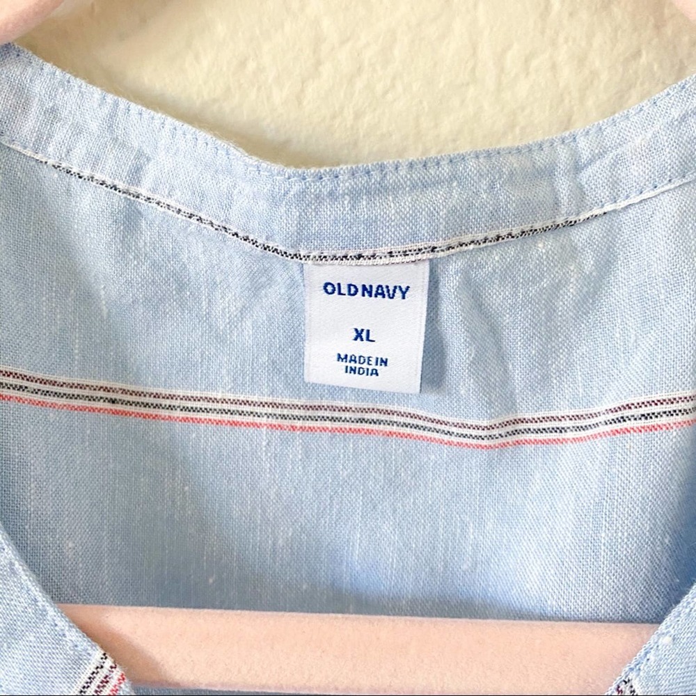 NWT Old Navy Blue Stripe Button Down Dress - Picture 11 of 12